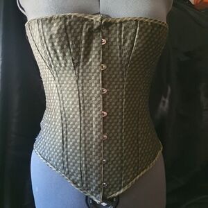 Stylish Olive Checkered Corset